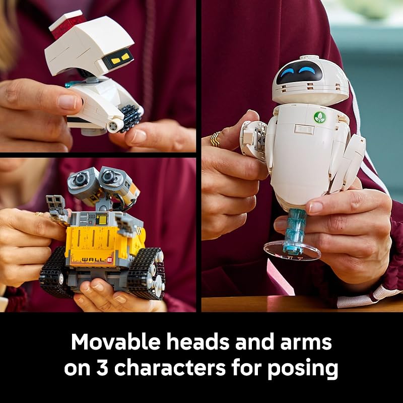 LEGO Disney Pixar Wall E EVE Building Set for Adults Ages 18 Home Office Book Shelf or Room Decor for Disney Fans Gift Ideas for Men Women 43279