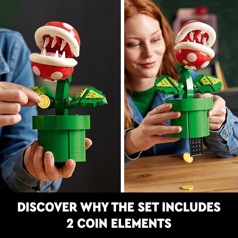 LEGO Super Mario Piranha Plant Building Sets for Adults Mario Collectible for Men Women Ages 18 Years Gift for Birthdays Bedroom Home Office or Book Shelf Decor 71426