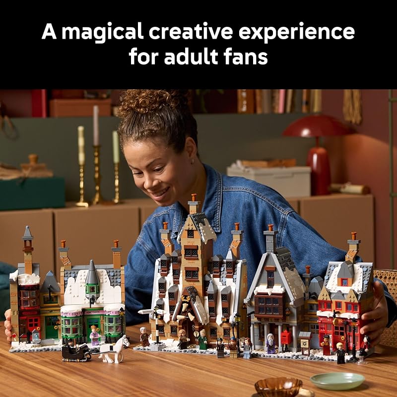 LEGO Harry Potter Hogsmeade Village Collectors Edition Building Set for Adults Ages 18 Craft 7 Iconic Buildings Kit Includes 12 Minifigures Gift Idea for Birthdays and Fans 76457