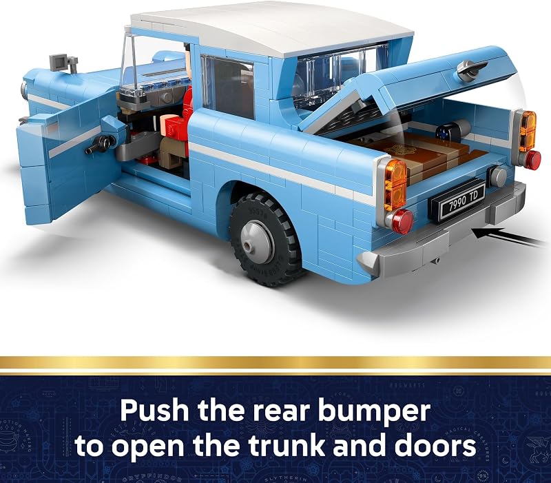 LEGO Harry Potter Enchanted Flying Ford Anglia Car Building Toy for Boys Girls Book Shelf Bedroom Decor for Ages 14 W Harry Ron Hedwig Minifigures Gift Idea for Birthdays 76470