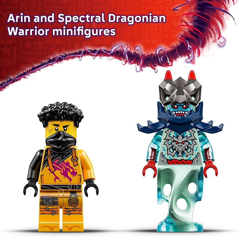 LEGO NINJAGO Arins Spinjitzu Battle Mech Building Toy Ninja Building Set for Kids Ages 7 with Arin Baby Ryu Villain Minifigures Gift Idea for Boys Girls Dragons Rising Fans 71839