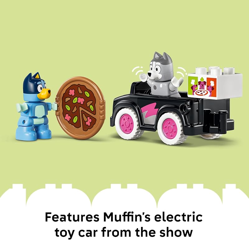 LEGO DUPLO Bluey Pizza Girls with Muffin and Bluey Learning and Building Toy for Toddlers Ages 2 Bluey Playset with 2 Toy Figures for Boys Girls Gift Idea for Birthdays 10469