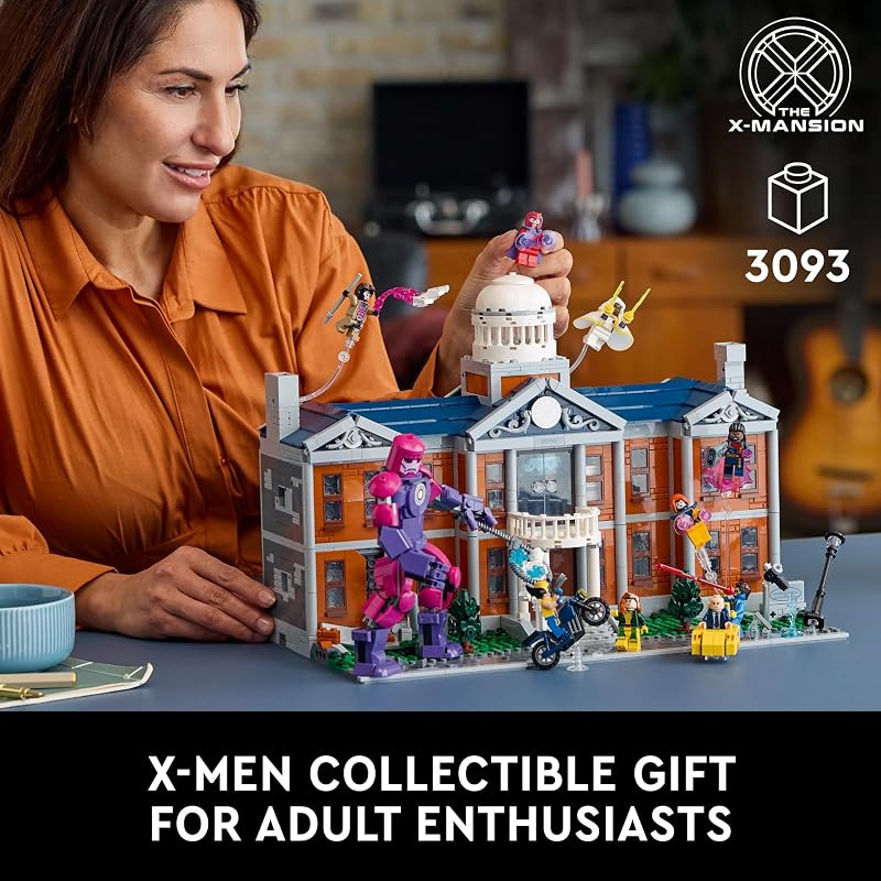 LEGO Marvel X Men The X Mansion Building Set Marvel Collectibles DIY Craft Kit for Adults Ages 18 Buildable Xavier Institute with 10 Minifigures Gift Idea for Superhero Fans 76294