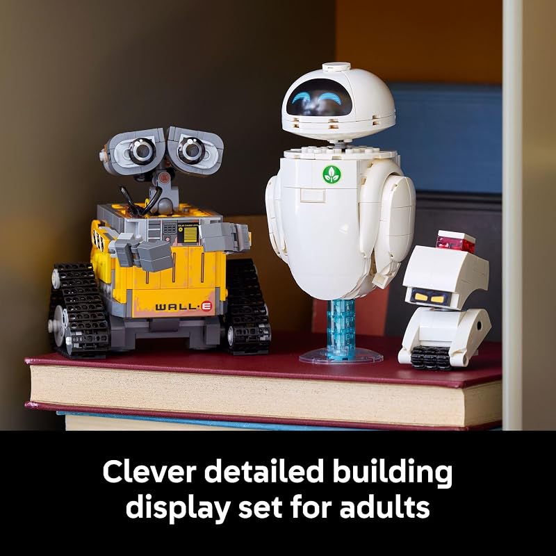 LEGO Disney Pixar Wall E EVE Building Set for Adults Ages 18 Home Office Book Shelf or Room Decor for Disney Fans Gift Ideas for Men Women 43279