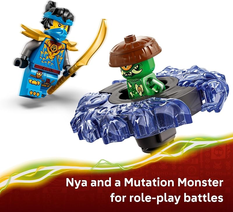 LEGO NINJAGO NYA vs Mutation Monster Spinner Building Toy for Boys Girls Ninja Toy Figures Playset for Kids Ages 6 Includes 2 Minifigures for Pretend Play Gift Idea for Birthdays 71849