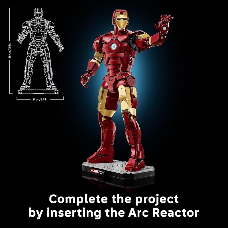 LEGO Marvel Iron Man Mark 3 Collectors Edition Building Set Poseable Super Hero Construction Kit W Mark 3 Minifigure for Adults Ages 18 Collectible Gift Idea for Birthdays 76344