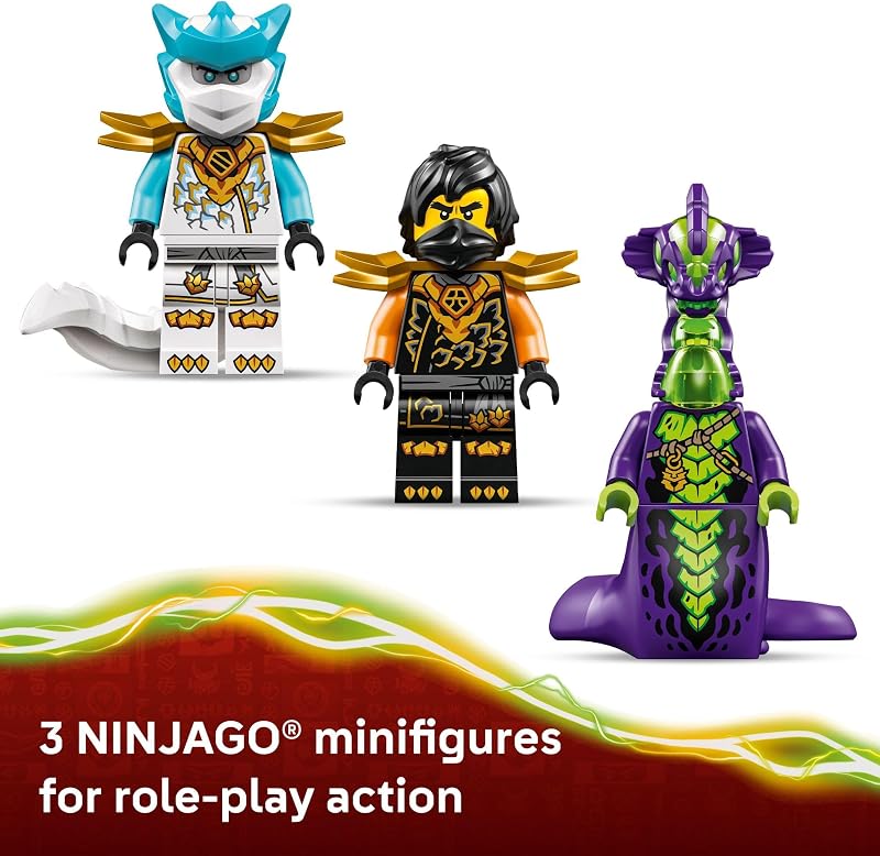 LEGO NINJAGO Coles Mission Mech Dragon Zane Building Toy for Boys Girls Kids Ages 7 Poseable Mech W Cole Acid Monster Zane Minifigures for Pretend Play Gift Idea for Birthdays 71854