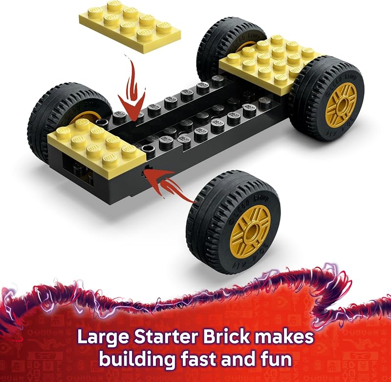 LEGO NINJAGO Rogue vs Drix Race Car Duel Building Toy for Preschool Kids Ninja Toy with Starter Brick for Boys Girls 4 Gift Idea for Birthdays Dragons Rising Fans 71840