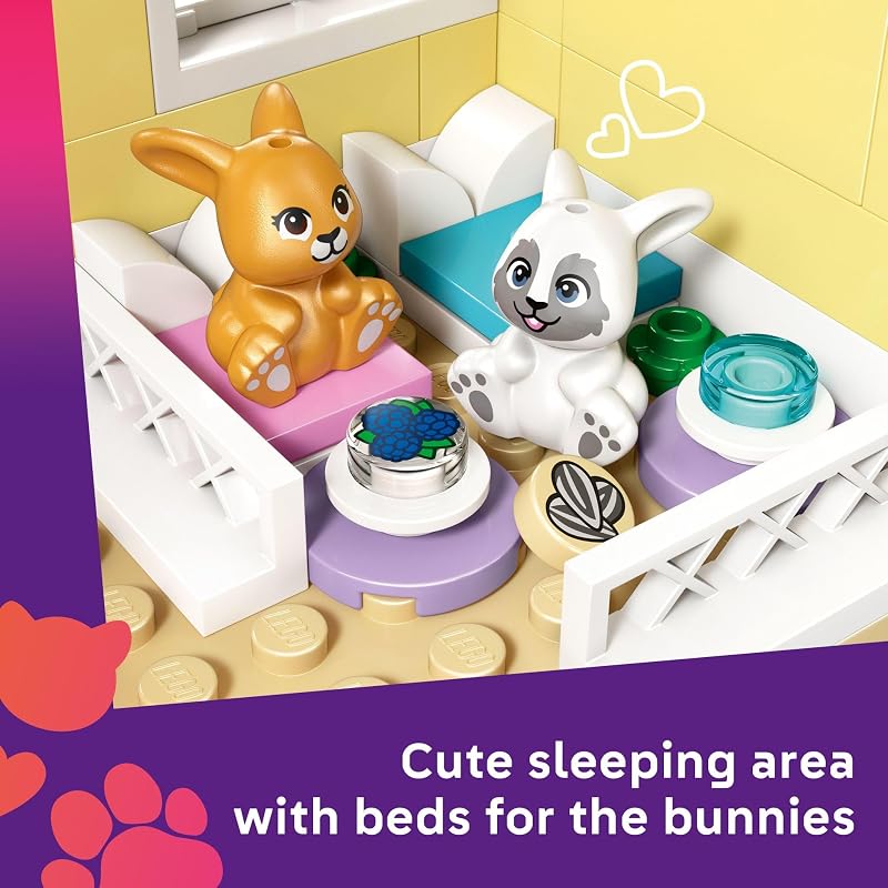 LEGO Friends Heartlake City Bunny Hotel Building Toy for Girls Boys Pretend Play Set for Kids Ages 5 W Paisley Leo Minidolls 2 Toy Bunnies Accessories Gift Idea for Birthdays 42679