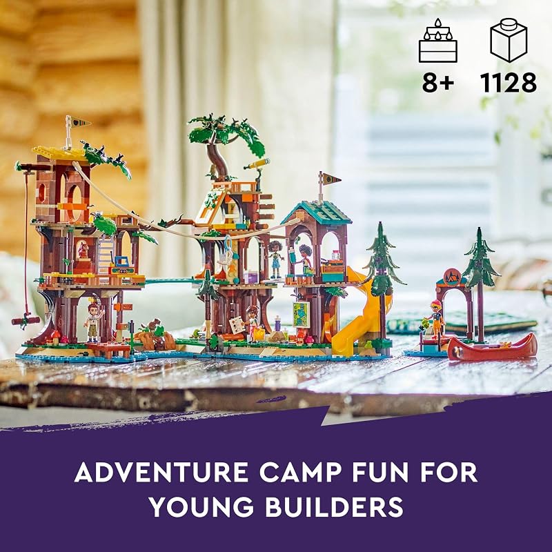 LEGO Friends Adventure Camp Tree House 42631 Back to School Gift for Students Building Toy Girls Boys Ages 8 Toy Figures Playset 1128 pieces W 5 Minidolls