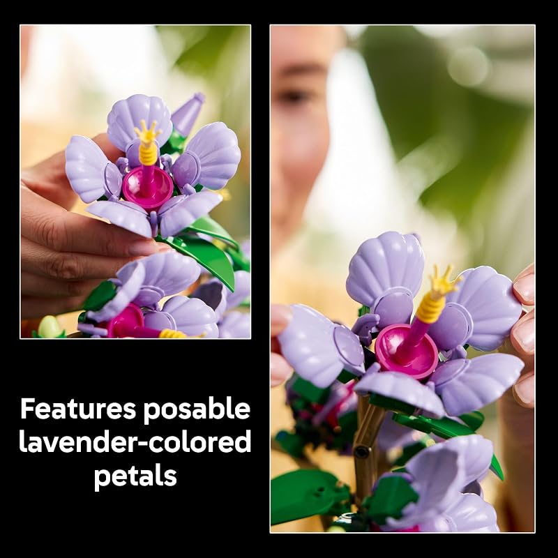 LEGO Botanicals Hibiscus Flower Building Set Artificial Plant Flower Building Blocks for Women Men Ages 18 Home Office Decor Gift Idea 10372