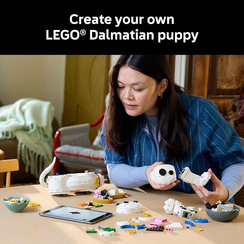 LEGO Disney 101 Dalmatians Puppy Building Set for Adults Collectible DIY Kit for Movie Fans 18 Build Patch Penny Rolly or a Custom Pup Gift Idea for Dog Lovers and Craft Enthusiasts 43269