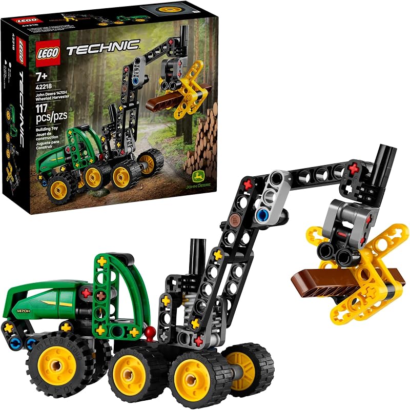 LEGO Technic John Deere 1470H Wheeled Harvester Building Toy for Kids Heavy Vehicle Playset W Realistic Suspension Steering STEM Toy for Boys Girls Ages 7 Gift Idea for Birthdays 42218