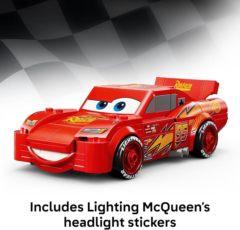LEGO Speed Champions Lightning McQueen Toy Disney Pixar Cars Building Blocks for Kids Boys Girls Ages 9 Pretend Play Race Car Bedroom Shelf Display 77255