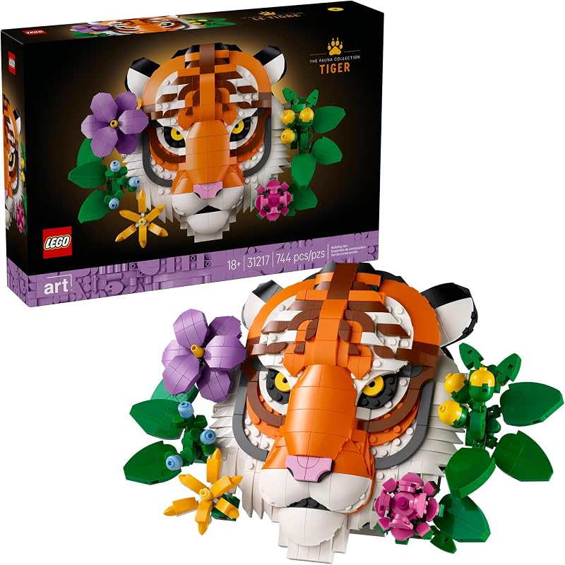 LEGO Art The Fauna Collection Tiger Building Set for Adults 18 New Home or Housewarming Gift Idea Collectible DIY Kit for Men and Women Who Enjoy Arts and Crafts 31217