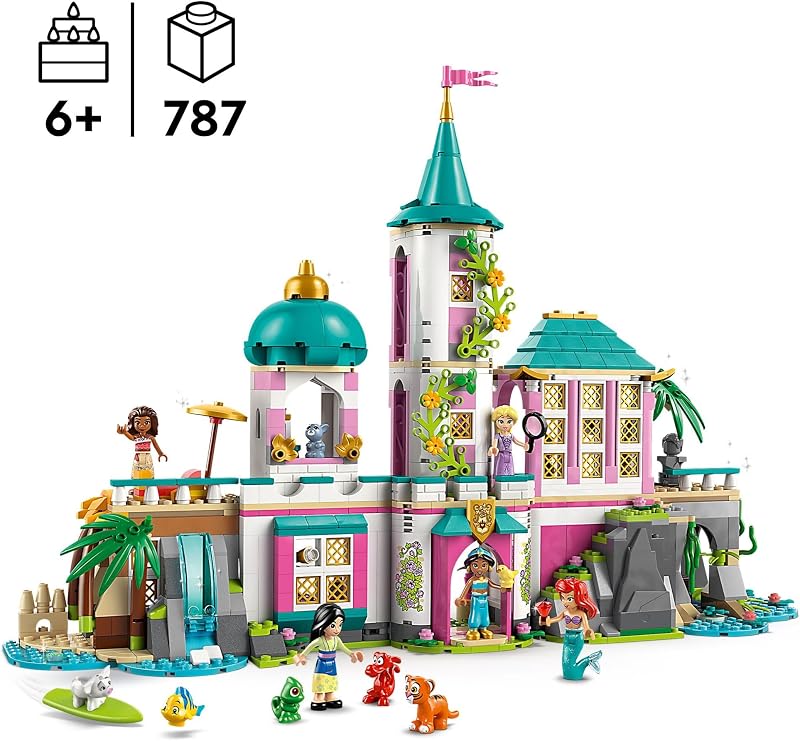 LEGO Disney Princess Castle Royal Pets Kids Toy Pretend Play Building Set for Girls and Boys Ages 6 Includes Ariel Rapunzel Jasmine Moana and Mulan Gift Idea for Birthdays 43267