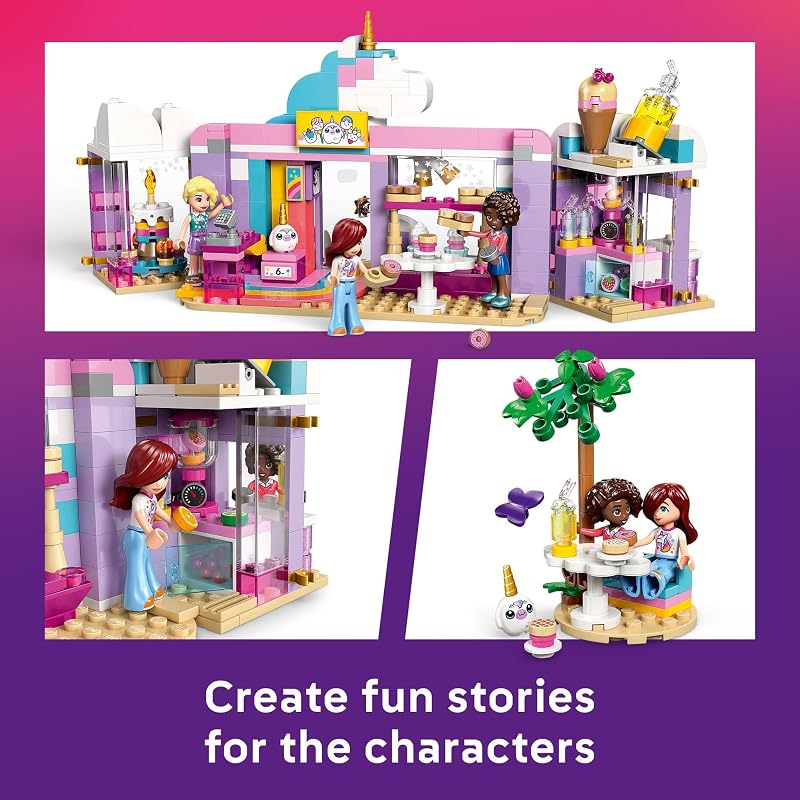 LEGO Friends Unicorn Dream Café Building Toy for Girls Boys Pretend Playset for Kids Ages 6 Gift for Birthdays W Paisley Aliya Iza Minidolls Accessories 42684
