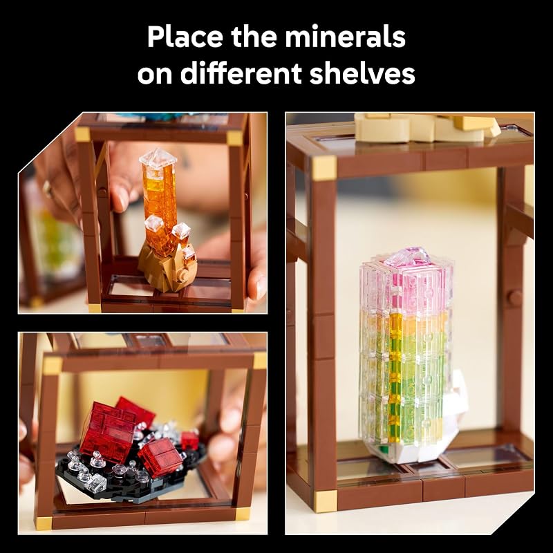 LEGO Ideas Mineral Collection Building Set for Adults Ages 18 Bedroom or Office Decor with 3 Display Shelves Unique Gift Idea for Men Women 21362