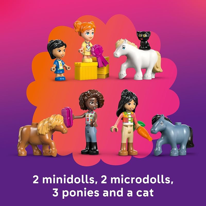 LEGO Friends Pony Ranch Stable Pretend Play Building Toy Playset with 3 Horse Toys for Creative Storytelling Birthday Gift Idea for Girls Boys Ages 7 Who Love Horse Stuff 42654