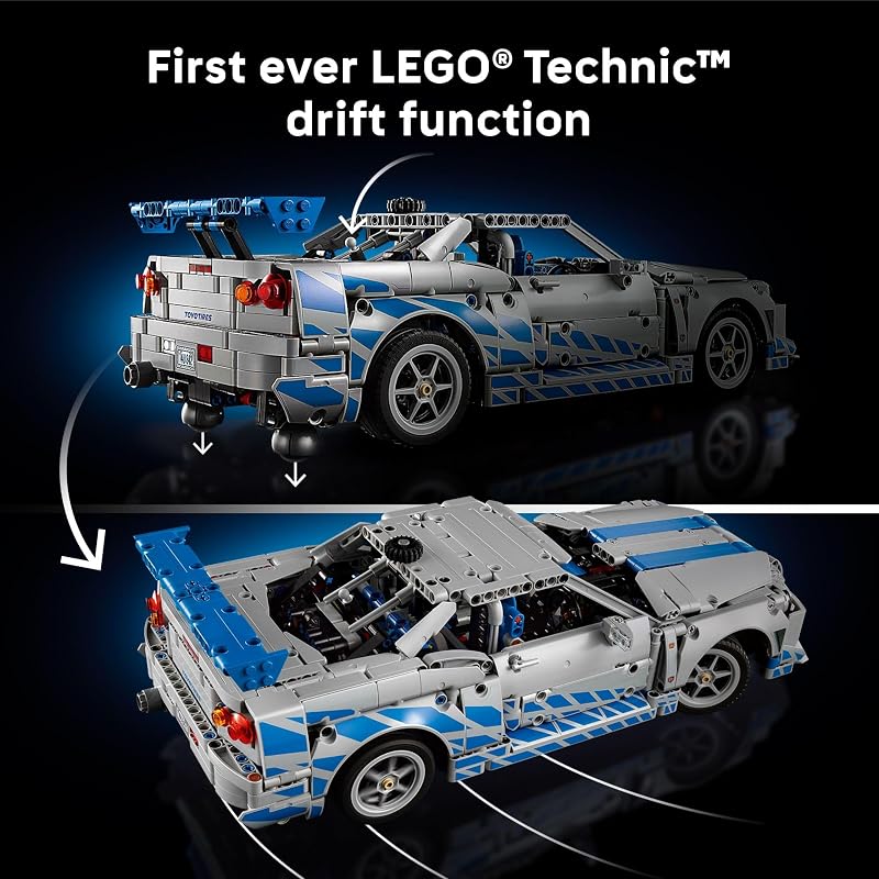 LEGO Technic 2 Fast 2 Furious Nissan Skyline GT R R34 Car DIY Kit and Building Set for Adults Collectible Model Street Racer with Drift Function Gift for Car Enthusiasts and Movie Fans 42210