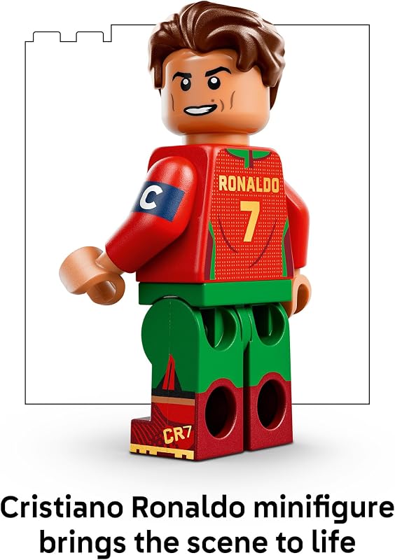 LEGO Editions Cristiano Ronaldo Soccer Highlights Building Set for Boys Girls Ages 10 Collectible Soccer Gift with Plaque Kids Bedroom or Shelf Decor 43012