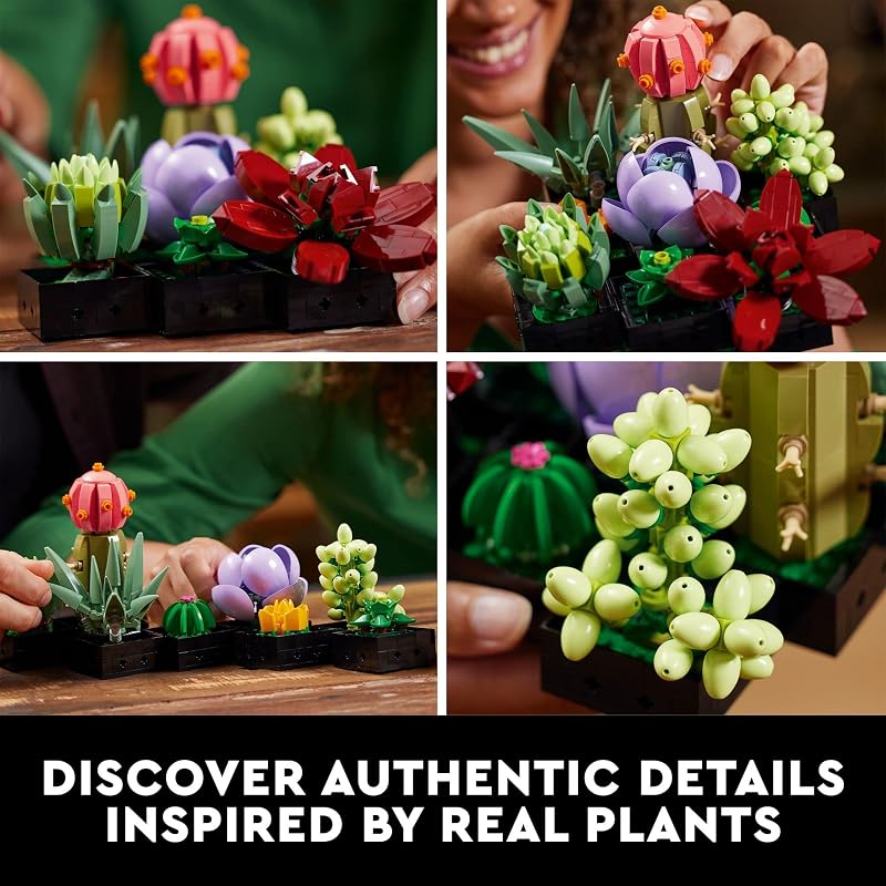 LEGO Botanicals Succulents 10309 Back to School Gift for Students Teachers Building Set for Adults Ages 18 771 Pieces Artificial Plant Home Decor
