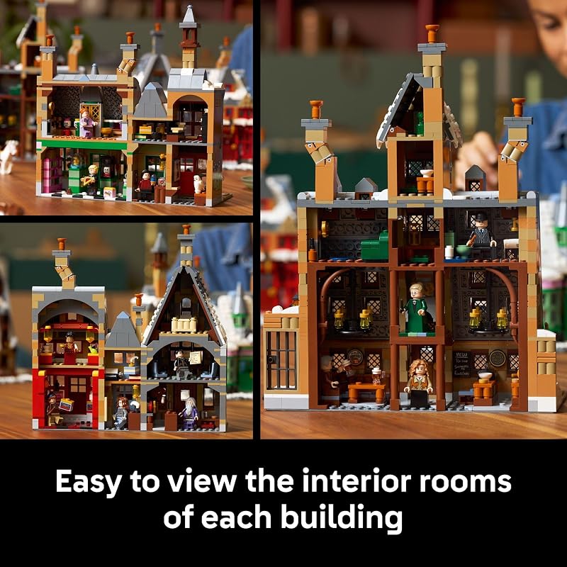 LEGO Harry Potter Hogsmeade Village Collectors Edition Building Set for Adults Ages 18 Craft 7 Iconic Buildings Kit Includes 12 Minifigures Gift Idea for Birthdays and Fans 76457
