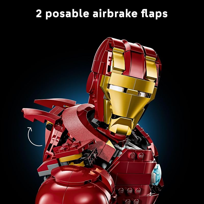 LEGO Marvel Iron Man MK4 Bust Building Kit for Adults Ages 18 Includes Iron Man Minifigure Collectible Model for Super Hero Fans Gift for Men and Women 76327