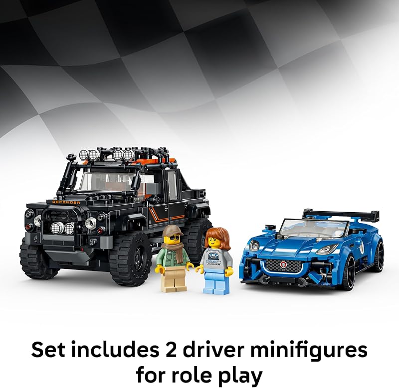 LEGO Speed Champions Jaguar Project 7 Land Rover Defender 77264 Building Toy for Boys Girls Ages 10 Detailed Toy Cars for Kids Play or Display Model 740 pieces Gift for Birthdays
