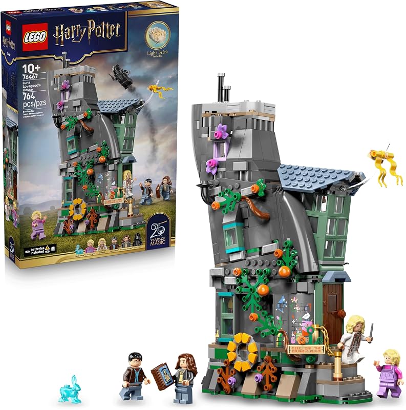 LEGO Harry Potter Luna Lovegoods House Building Toy for Girls Boys Pretend Play Display Book Shelf or Bedroom Decor for Kids Ages 10 W Lunas Hare Patronus Gift Idea for Birthdays 76467