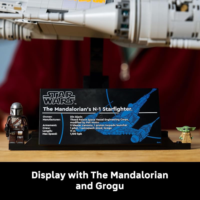 LEGO Star Wars The Mandalorians N 1 Starfighter 75442 Collectible Building Set for Adults Ages 18 Movie Display for Bedroom or Book Shelf 1809 pieces Gift for Men Women