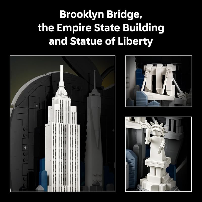 LEGO Architecture New York City The Big Apple Building Set for Adults Ages 18 Decor for Bedroom Office or Desk Gift for Men Women 21066