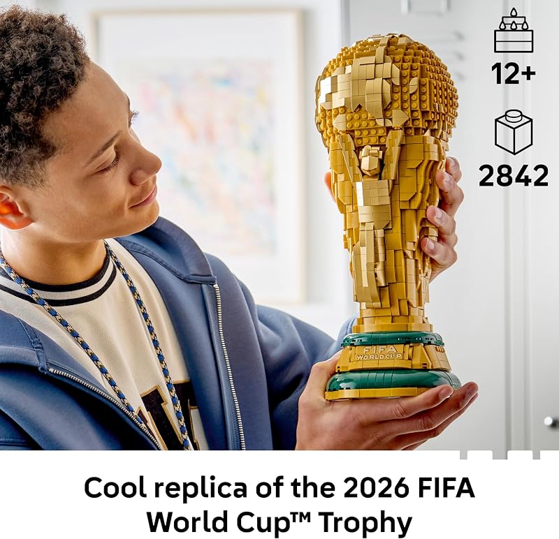 LEGO Editions FIFA World Cup Official Trophy Building Set Kit for Display in Bedroom Home Office Book Shelf Soccer Fans Collectible W World Cup 2026 Minifigure Gift for Birthdays 43020