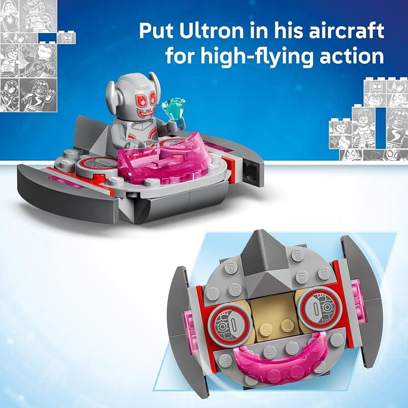 LEGO Marvel Iron Man and His Awesome Friends Ultron vs Iron Man 11209 Preschool Building Toys for Boys Girls Ages 4 Marvel Action Figures Sturdy Build for Pretend Play 96 pieces Gift Idea
