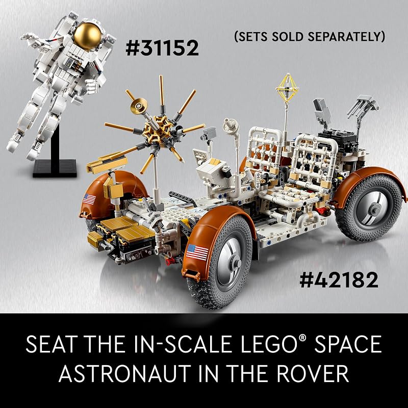LEGO Technic NASA Apollo Lunar Roving Vehicle LRV Building Set Craft Kits for Adults Ages 18 Building Set of Space Rover with Authentic Details Gift for Birthdays 42182