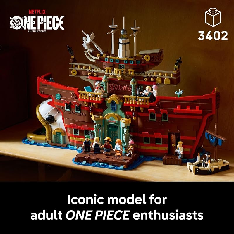 LEGO ONE Piece The Baratie Floating Restaurant Building Set for Adults Collectible Building Blocks for Anime Fans 18 Arts and Crafts DIY Kit W 10 Minifigures Gift Idea for Birthdays 75640