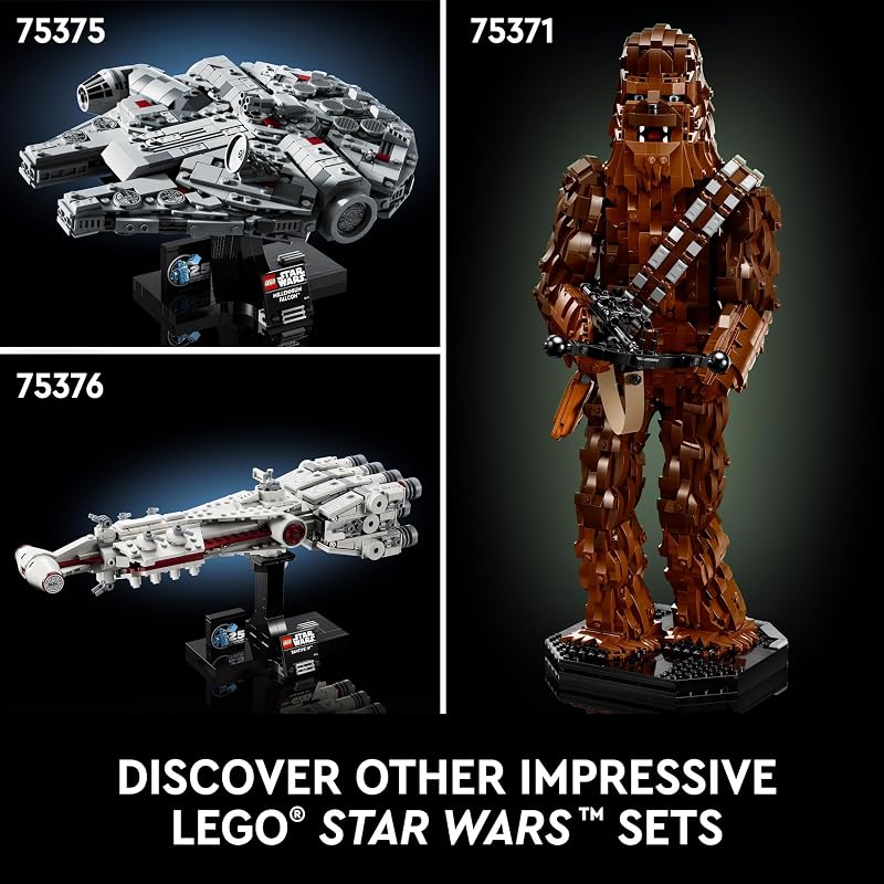 LEGO Star Wars Millennium Falcon 25th Anniversary Collectible DIY Building Set for Adults Men Women Ages 18 A New Hope Model with Display Stand Star Wars Gift 75375
