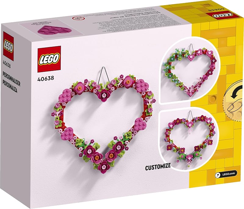 LEGO Heart Ornament Building Toy Set Fun Arts and Crafts Idea for Girls and Boys Ages 9 Display on The Wall as Home Decoration Gifts for Kids 40638