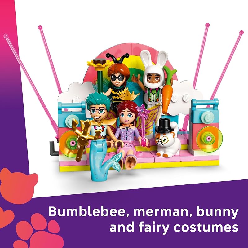 LEGO Friends Costume Party with Unicorn Fairy Pretend Play Building Toy Interactive Storytelling Playset with Cat and Unicorn Toys Creative Birthday Gift Idea for Girls Boys 6 42661