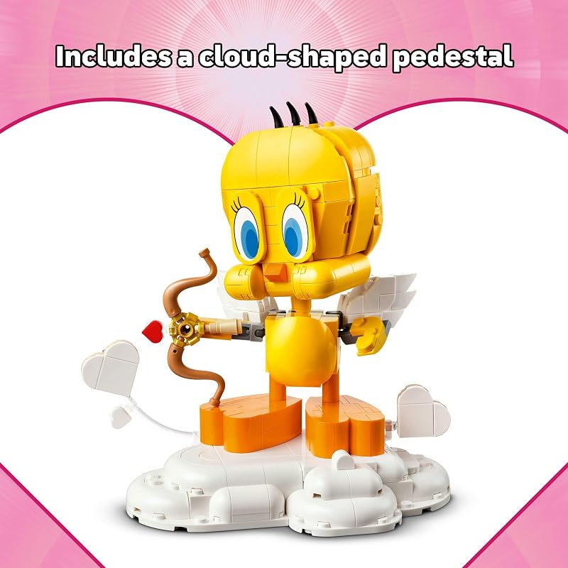 LEGO Looney Tunes Sweetheart Tweety Bird Building Toy for Adults Kids Tweety Figure W Display Pedestal Accessories for Girls Boys Ages 12 Gift for Looney Tunes Fans 40824