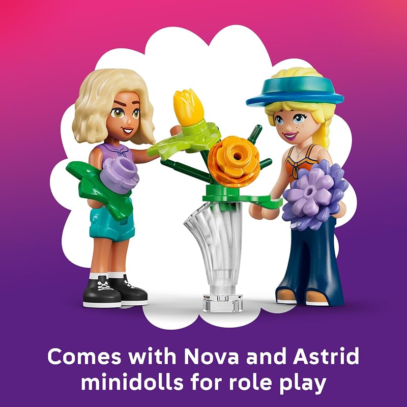LEGO Friends Creative Flower Shop 42693 Building Toys for Girls Boys Ages 7 Toy Playset W 2 Minidolls 377 pieces Gift for Birthdays