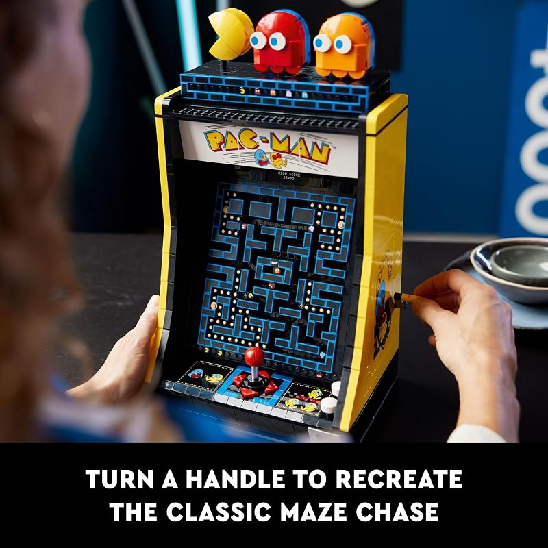LEGO Icons PAC Man Arcade Building Sets for Adults Collectible Office Shelf or Bedroom Decor Gifts for Men Women W Moving Handle to Recreate Game 10323