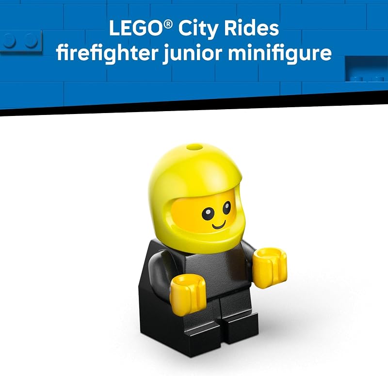 LEGO City Rides Fire Truck Building Toy for Kids Emergency Pretend Play for Boys Girls Ages 5 Toy Truck W Raisable Ladder Firefighter Junior Minifigure Gift Idea for Birthdays 60482