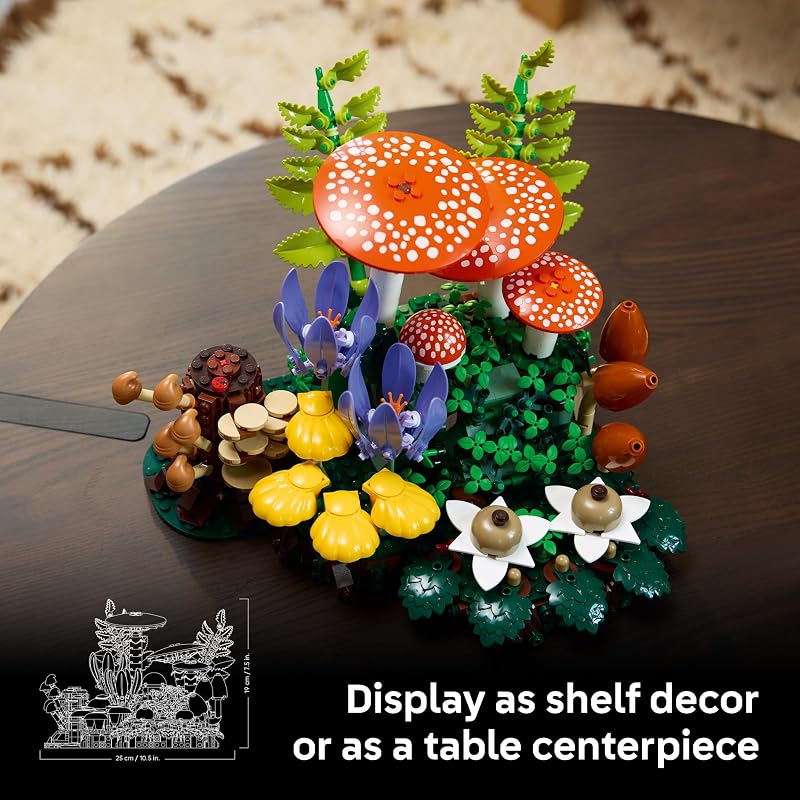 LEGO Botanicals Woodland Mushrooms Building Set for Adults Ages 18 Mushroom Decor for Home Office or Desk Gifts for Women Men Craft Activity 11505