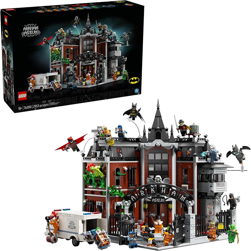 LEGO DC Batman Arkham Asylum Juego de construcción para adultos Decoración del hogar para dormitorio oficina o estante de libros Coleccionable para fanáticos de cómics y películas edades 18