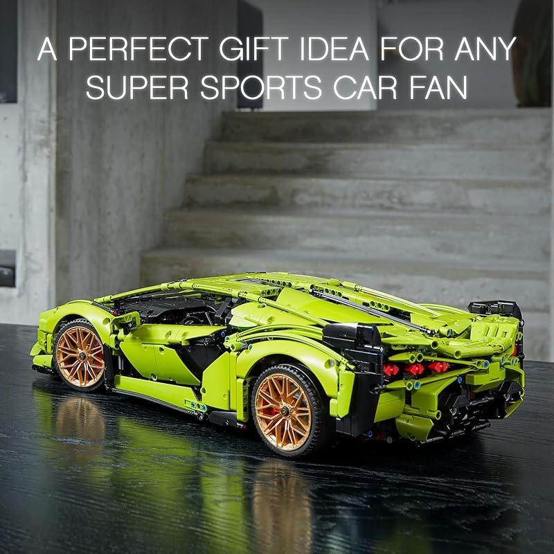 LEGO Technic Lamborghini Sián FKP 37 Building Sets for Adults Detailed Lamborghini Model Car Kit for Men Women Ages 18 Years Display in Room as Decor 42115
