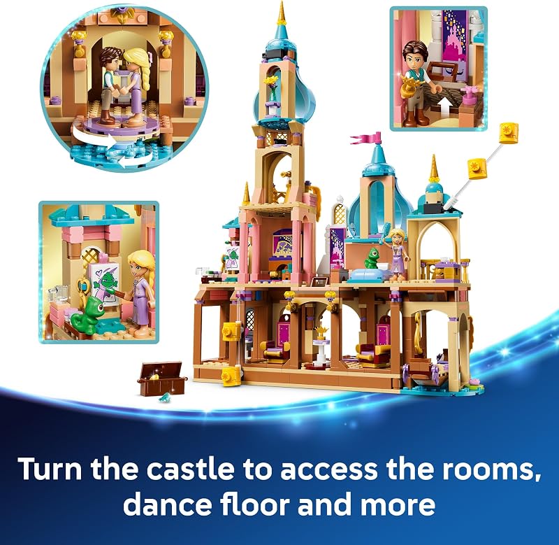 LEGO Disney Princess Rapunzels Castle 43297 Building Toys for Girls Boys Ages 6 Princess Castle Playset Movie Character Figures 676 pieces Gift for Birthdays