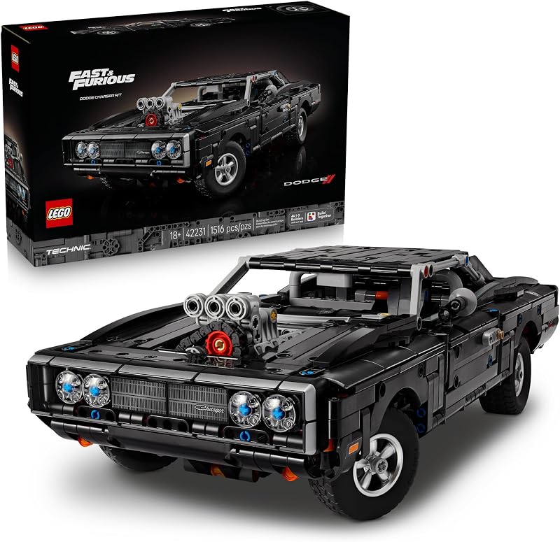 LEGO Technic Fast and Furious Dodge Charger R T Car 42231 Building Sets for Adults Ages 18 Highly Detailed Model Car Kit for Display 1516 pieces Gift for Fans of the Movie