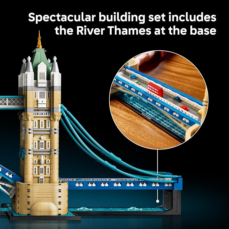 LEGO Architecture Tower Bridge 21067 Building Set for Adults Ages 18 Relaxation Activity Decor for Home Office 3745 pieces Gift for Men Women