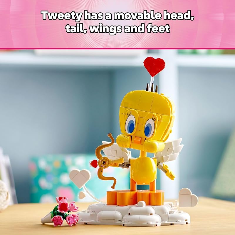 LEGO Looney Tunes Sweetheart Tweety Bird Building Toy for Adults Kids Tweety Figure W Display Pedestal Accessories for Girls Boys Ages 12 Gift for Looney Tunes Fans 40824